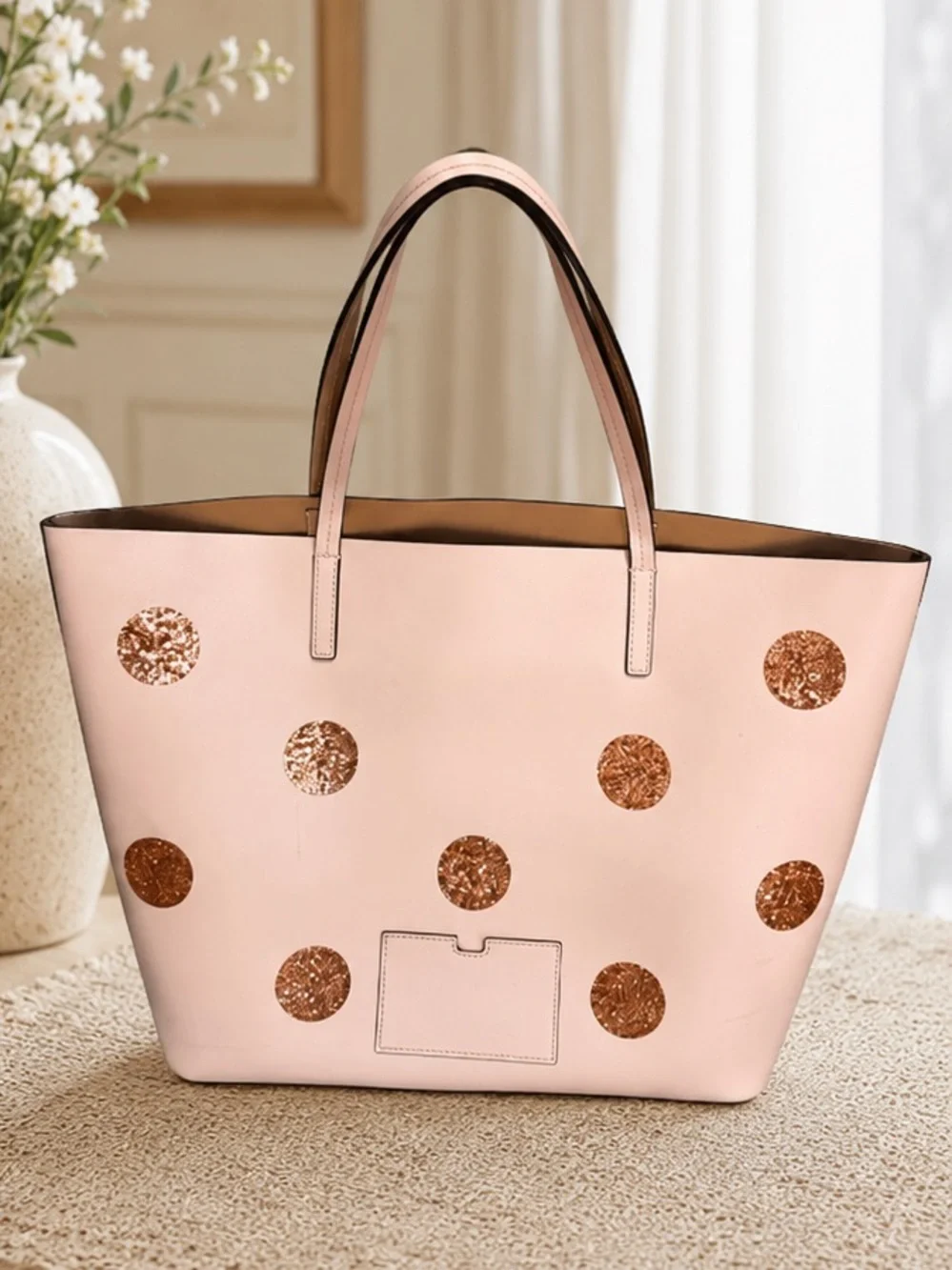 Kate Spade New York Glitter Dewey Street Little Len Tote Pink